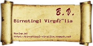 Birnstingl Virgília névjegykártya